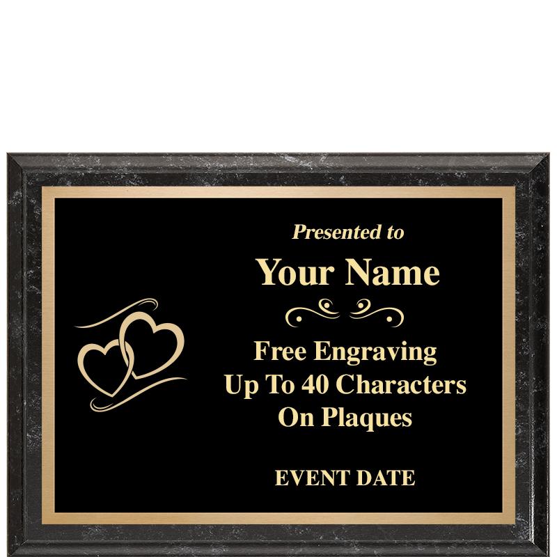 8x6 BLACK MARBLEIZED PLAQUE