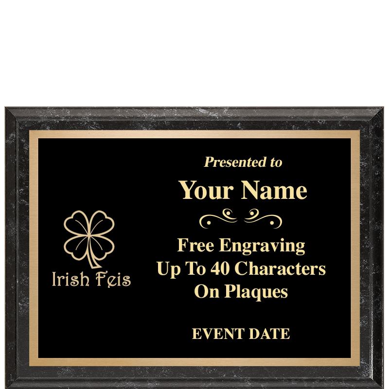 8x6 BLACK MARBLEIZED PLAQUE