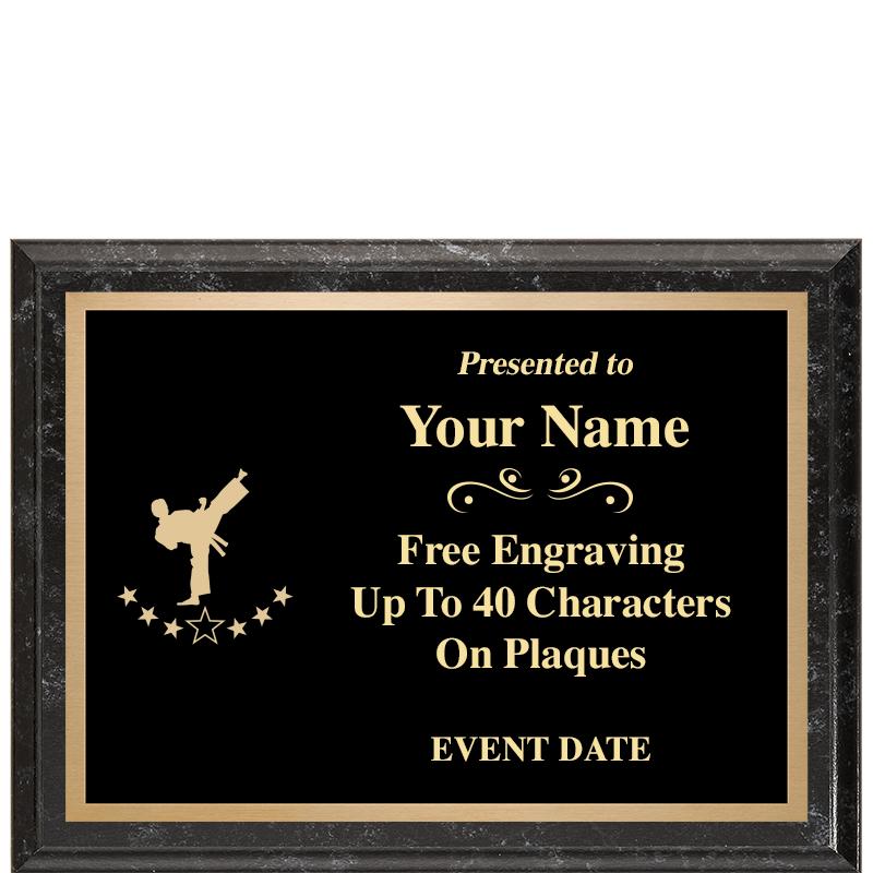 8x6 BLACK MARBLEIZED PLAQUE