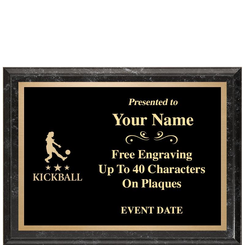 8x6 BLACK MARBLEIZED PLAQUE