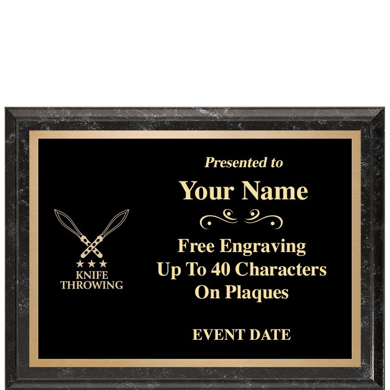 8x6 BLACK MARBLEIZED PLAQUE