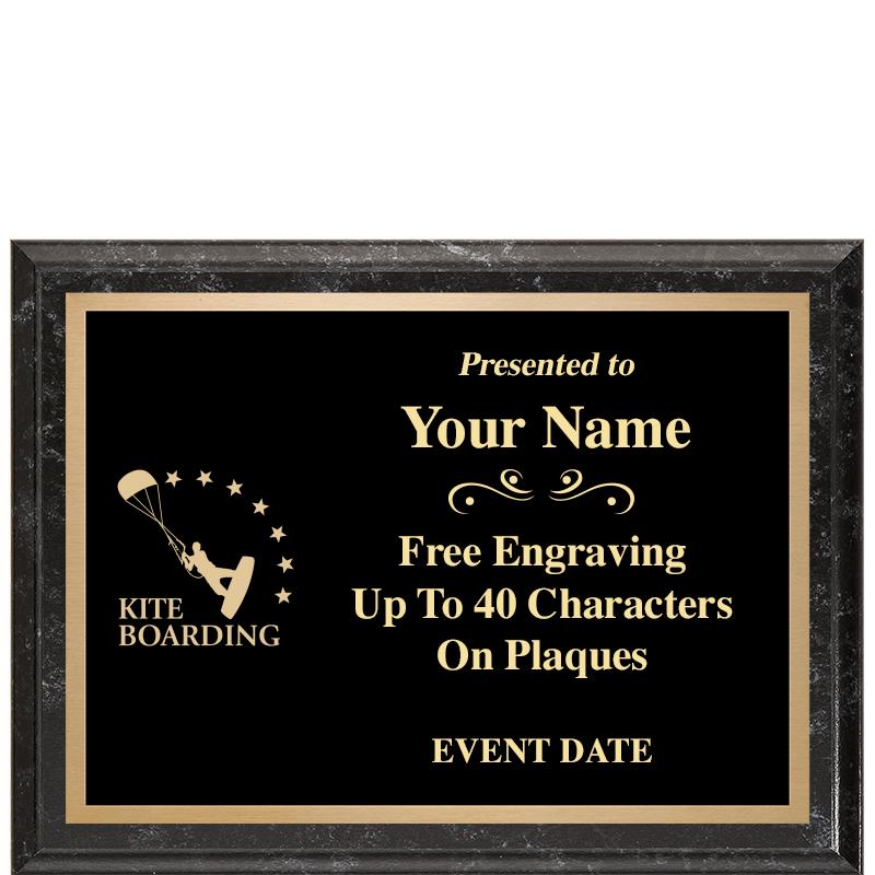 8x6 BLACK MARBLEIZED PLAQUE