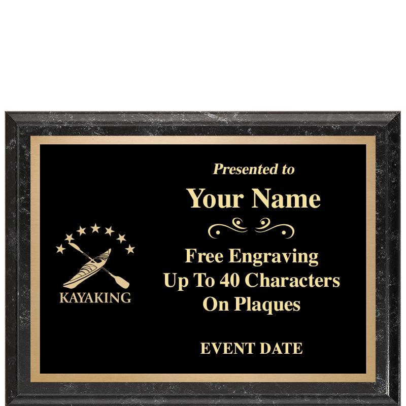 8x6 BLACK MARBLEIZED PLAQUE