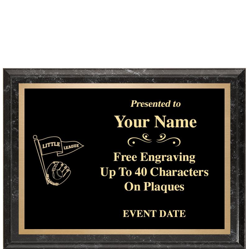 8x6 BLACK MARBLEIZED PLAQUE