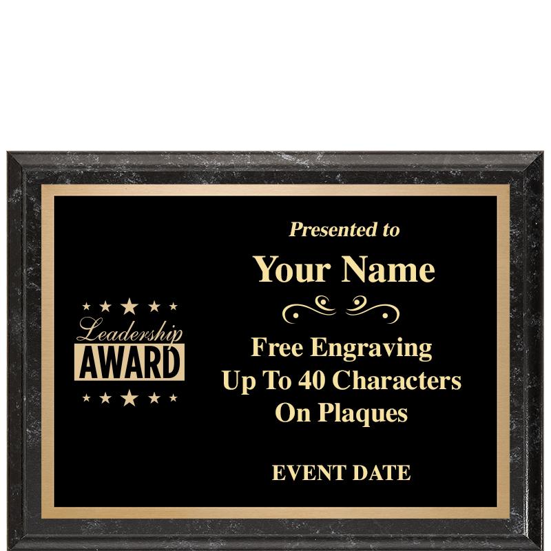 8x6 BLACK MARBLEIZED PLAQUE