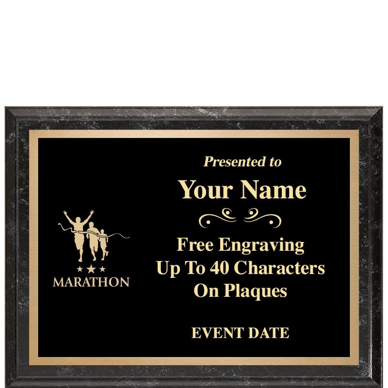 8x6 BLACK MARBLEIZED PLAQUE