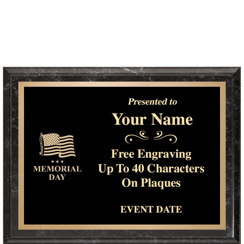 8x6 BLACK MARBLEIZED PLAQUE