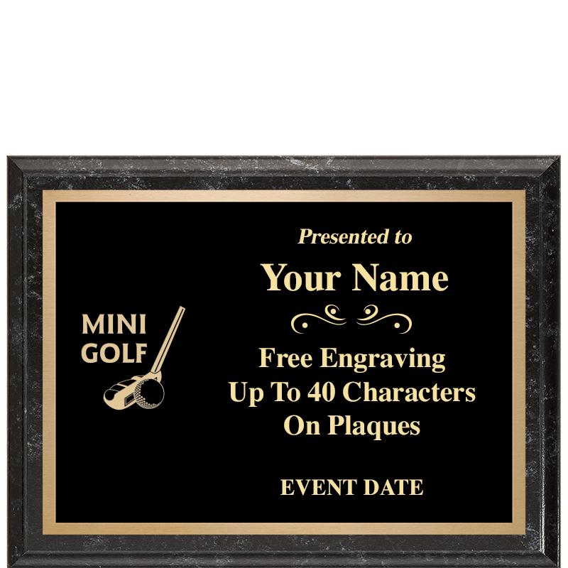 8x6 BLACK MARBLEIZED PLAQUE