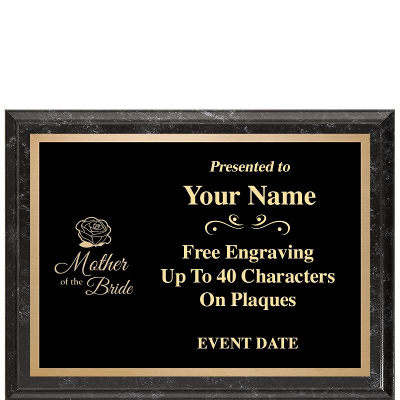 8x6 BLACK MARBLEIZED PLAQUE