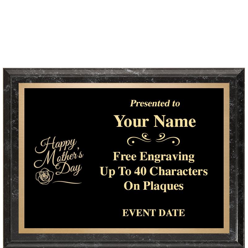 8x6 BLACK MARBLEIZED PLAQUE