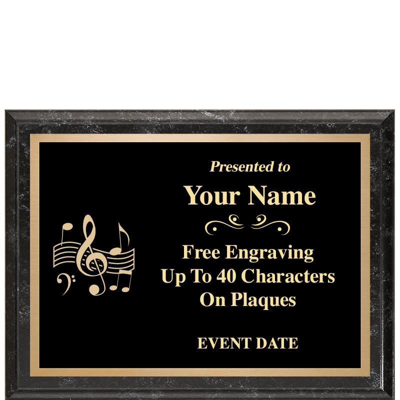 8x6 BLACK MARBLEIZED PLAQUE