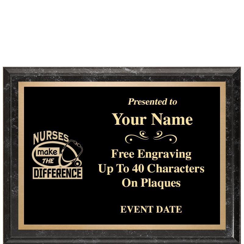 8x6 BLACK MARBLEIZED PLAQUE