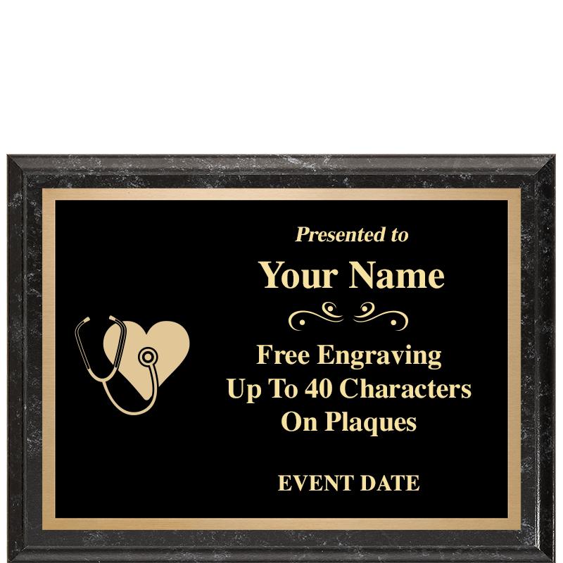 8x6 BLACK MARBLEIZED PLAQUE