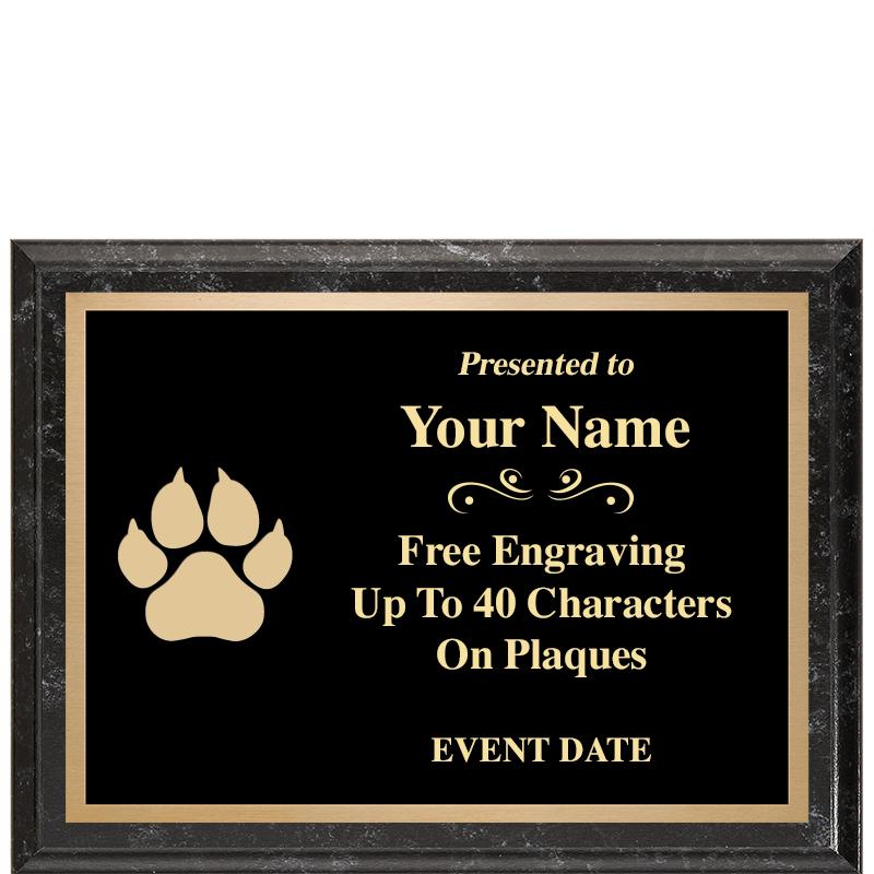 8x6 BLACK MARBLEIZED PLAQUE
