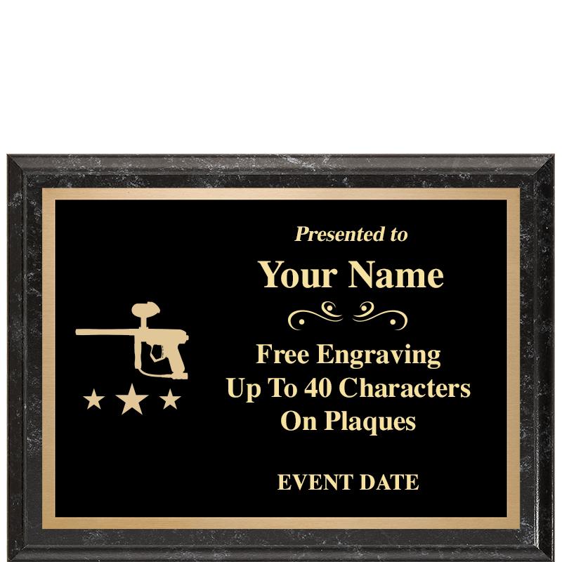 8x6 BLACK MARBLEIZED PLAQUE