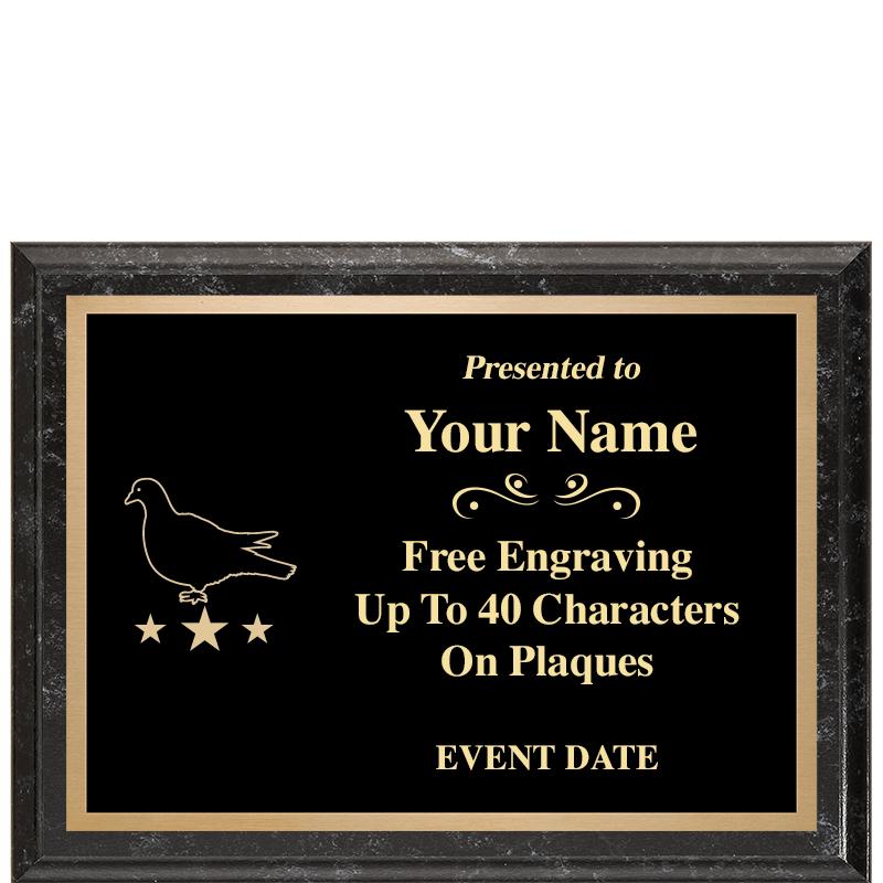 8x6 BLACK MARBLEIZED PLAQUE