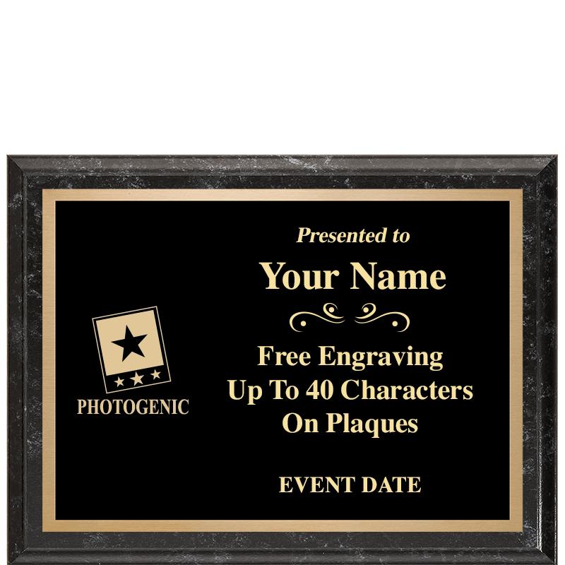 8x6 BLACK MARBLEIZED PLAQUE