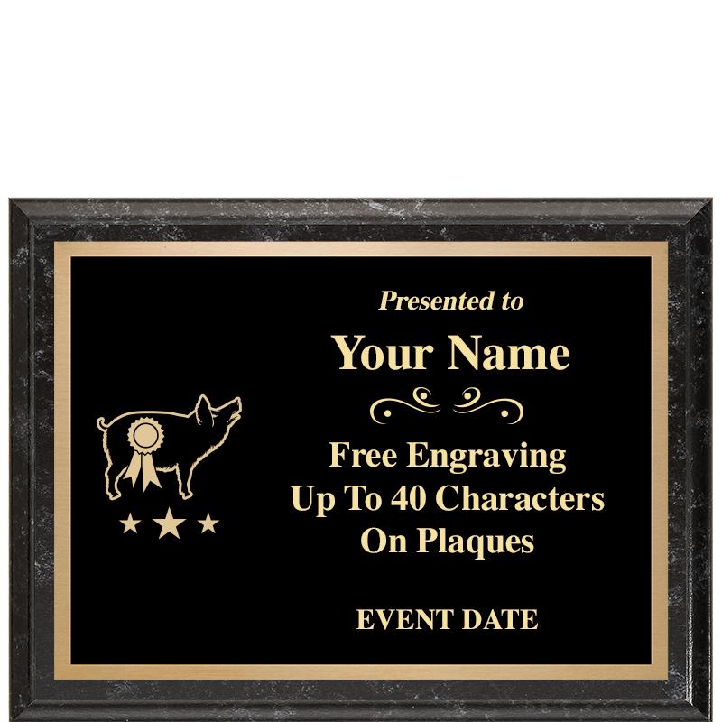 8x6 BLACK MARBLEIZED PLAQUE