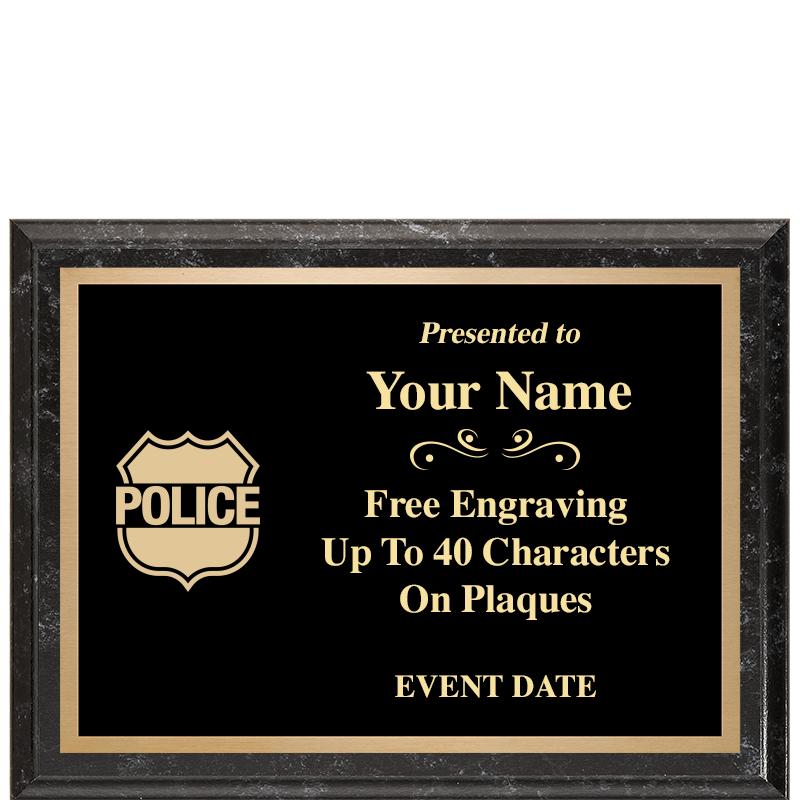 8x6 BLACK MARBLEIZED PLAQUE