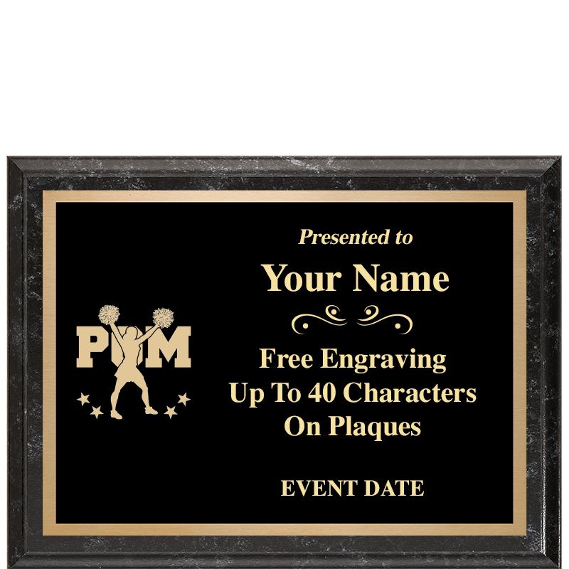 8x6 BLACK MARBLEIZED PLAQUE