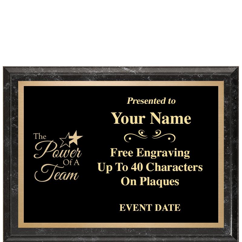 8x6 BLACK MARBLEIZED PLAQUE