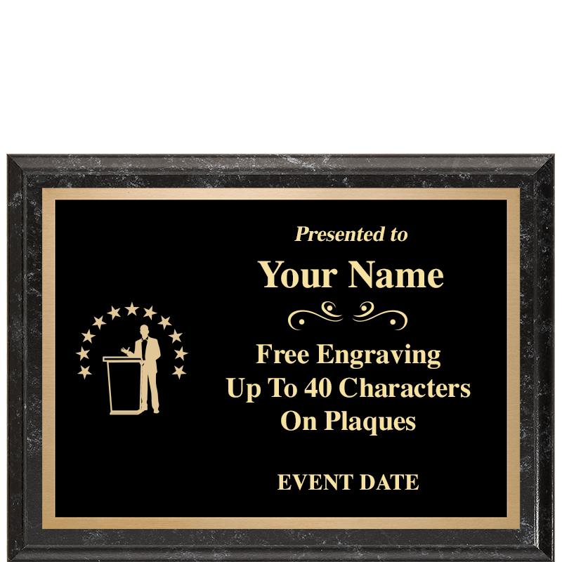 8x6 BLACK MARBLEIZED PLAQUE