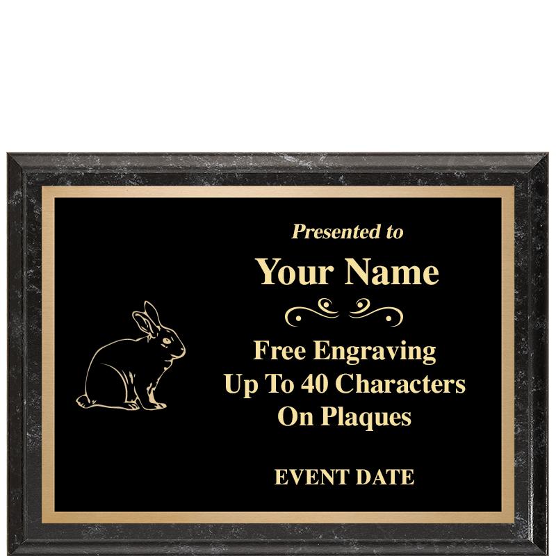 8x6 BLACK MARBLEIZED PLAQUE