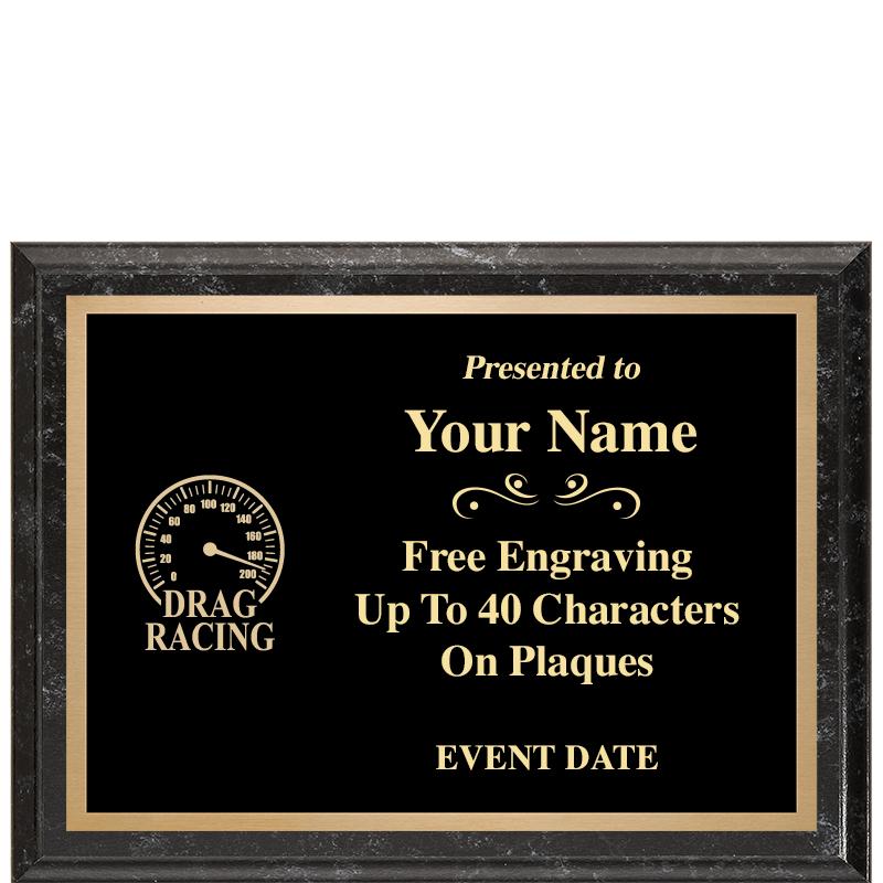 8x6 BLACK MARBLEIZED PLAQUE