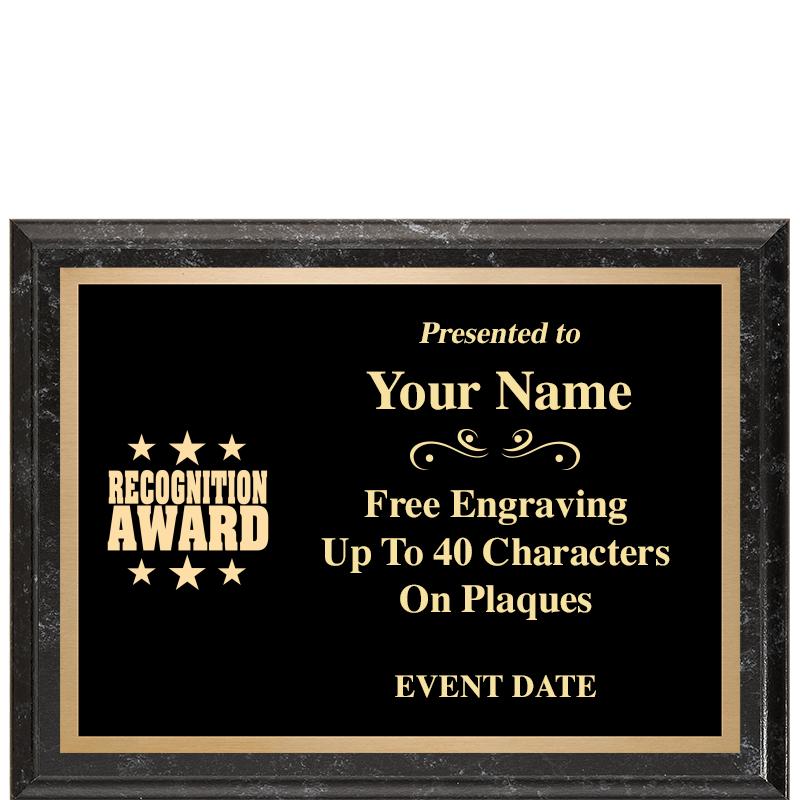 8x6 BLACK MARBLEIZED PLAQUE