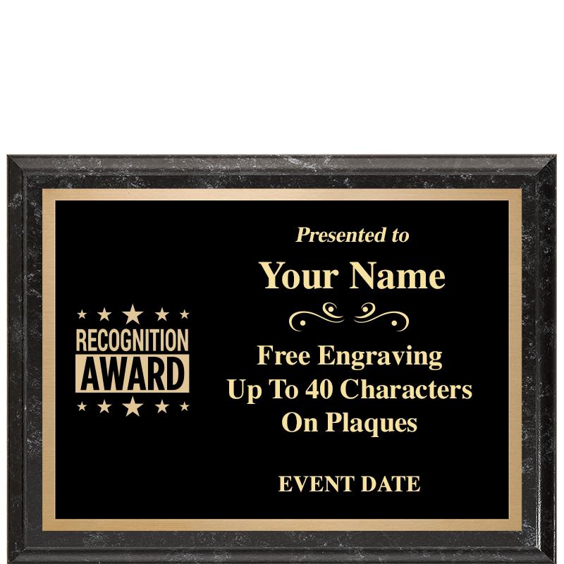 8x6 BLACK MARBLEIZED PLAQUE