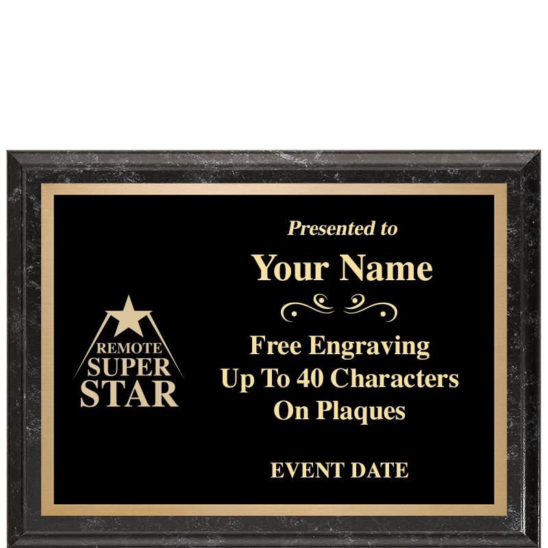 8x6 BLACK MARBLEIZED PLAQUE