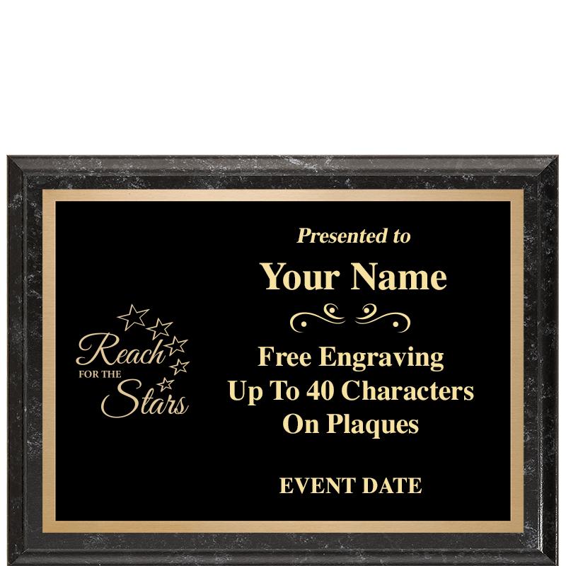 8x6 BLACK MARBLEIZED PLAQUE