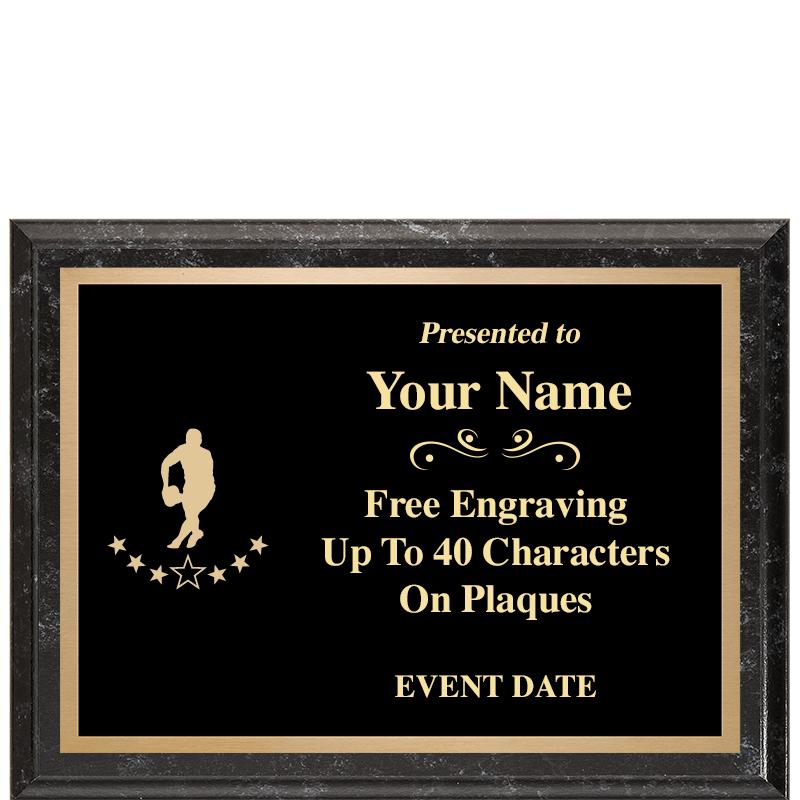8x6 BLACK MARBLEIZED PLAQUE