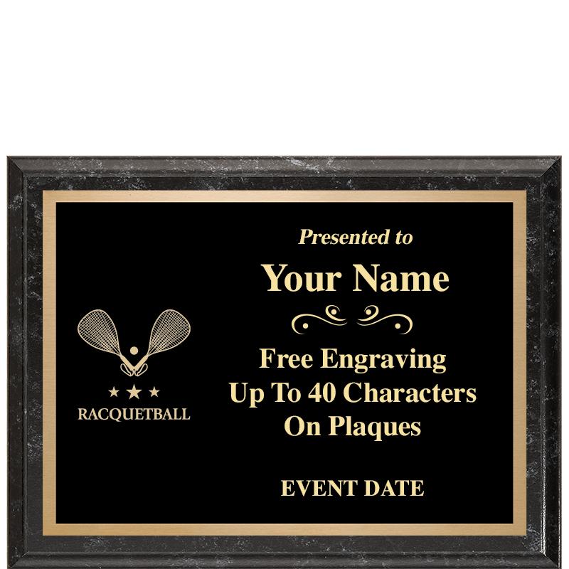 8x6 BLACK MARBLEIZED PLAQUE