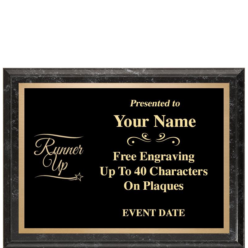 8x6 BLACK MARBLEIZED PLAQUE