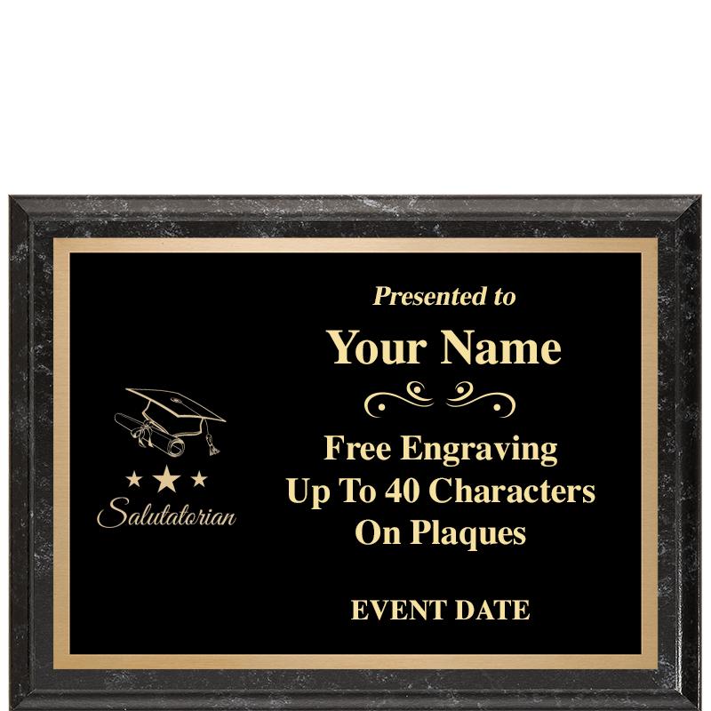 8x6 BLACK MARBLEIZED PLAQUE