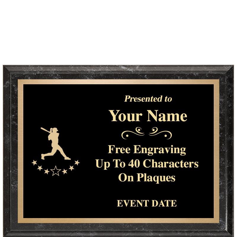 8x6 BLACK MARBLEIZED PLAQUE