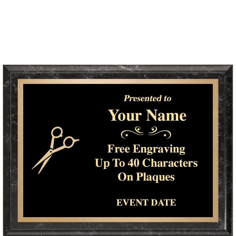 8x6 BLACK MARBLEIZED PLAQUE