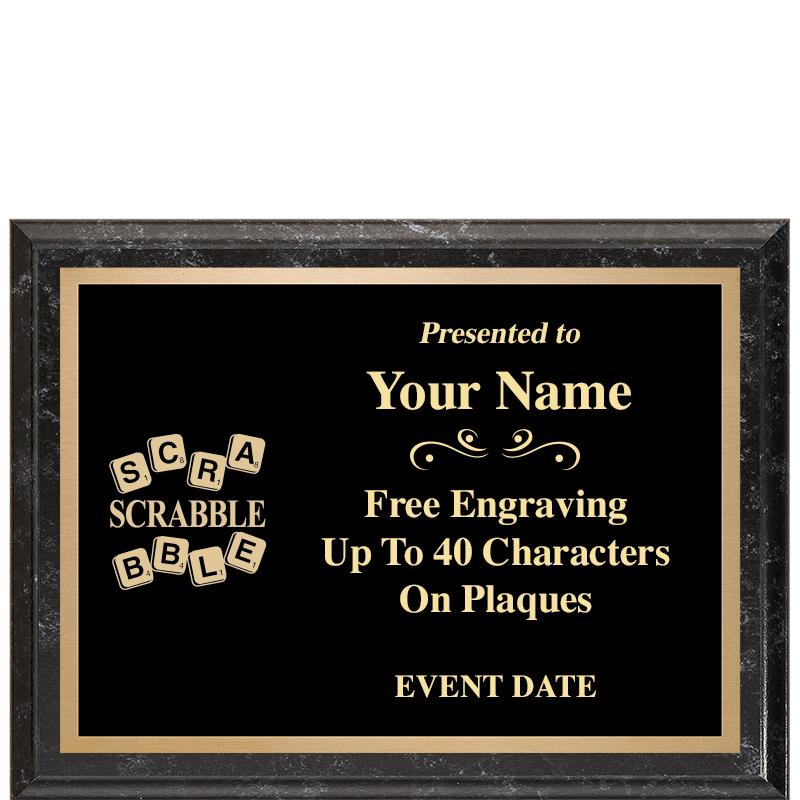 8x6 BLACK MARBLEIZED PLAQUE