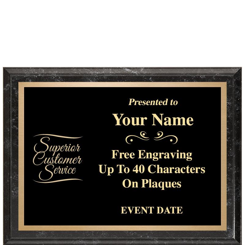 8x6 BLACK MARBLEIZED PLAQUE