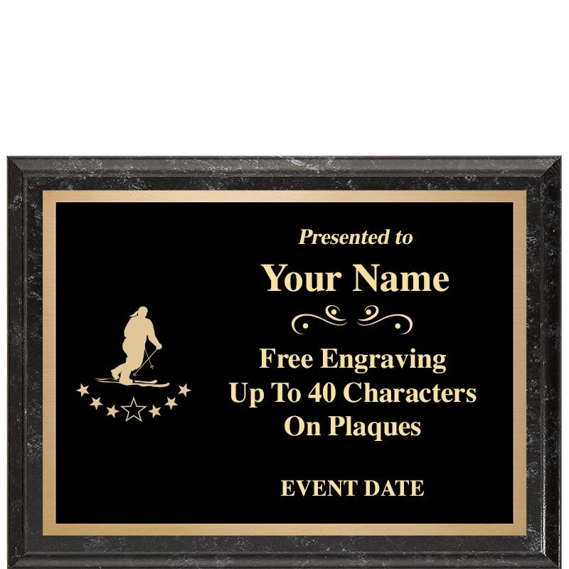 8x6 BLACK MARBLEIZED PLAQUE