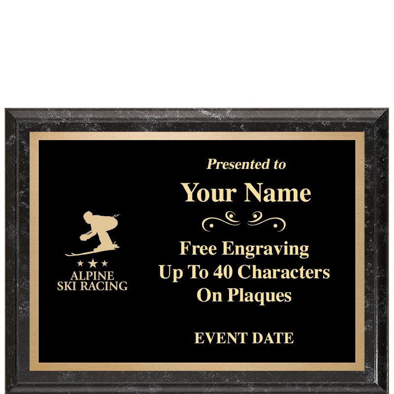 8x6 BLACK MARBLEIZED PLAQUE