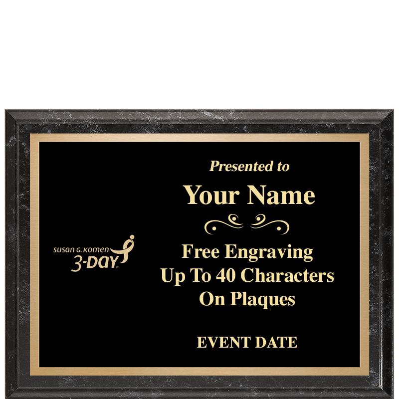 8x6 BLACK MARBLEIZED PLAQUE