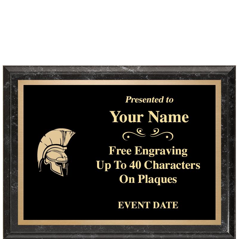 8x6 BLACK MARBLEIZED PLAQUE