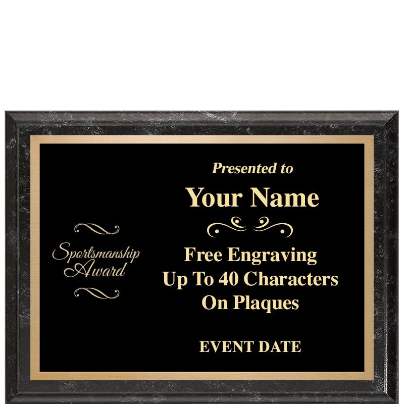 8x6 BLACK MARBLEIZED PLAQUE