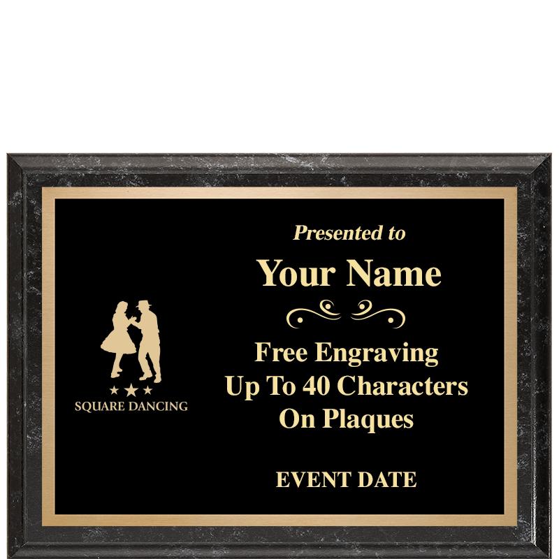 8x6 BLACK MARBLEIZED PLAQUE