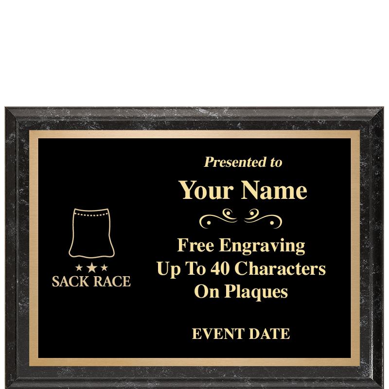 8x6 BLACK MARBLEIZED PLAQUE