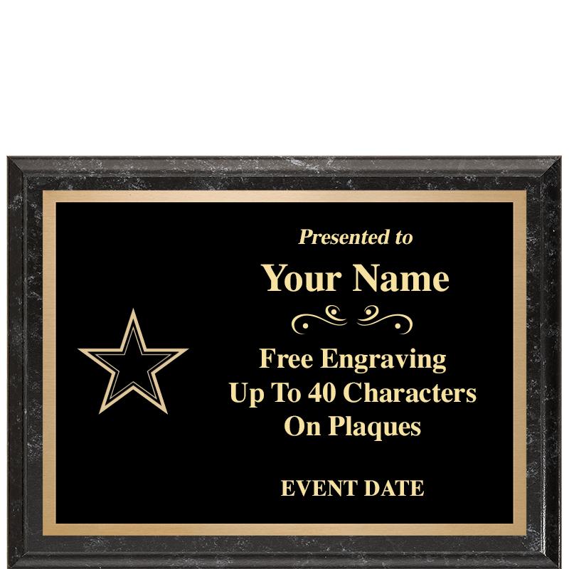 8x6 BLACK MARBLEIZED PLAQUE