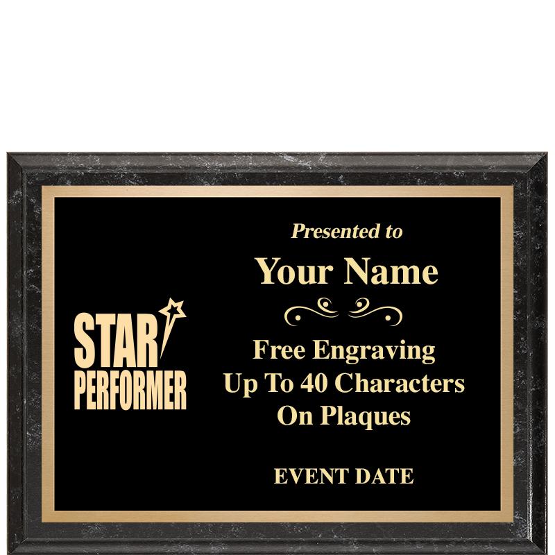 8x6 BLACK MARBLEIZED PLAQUE