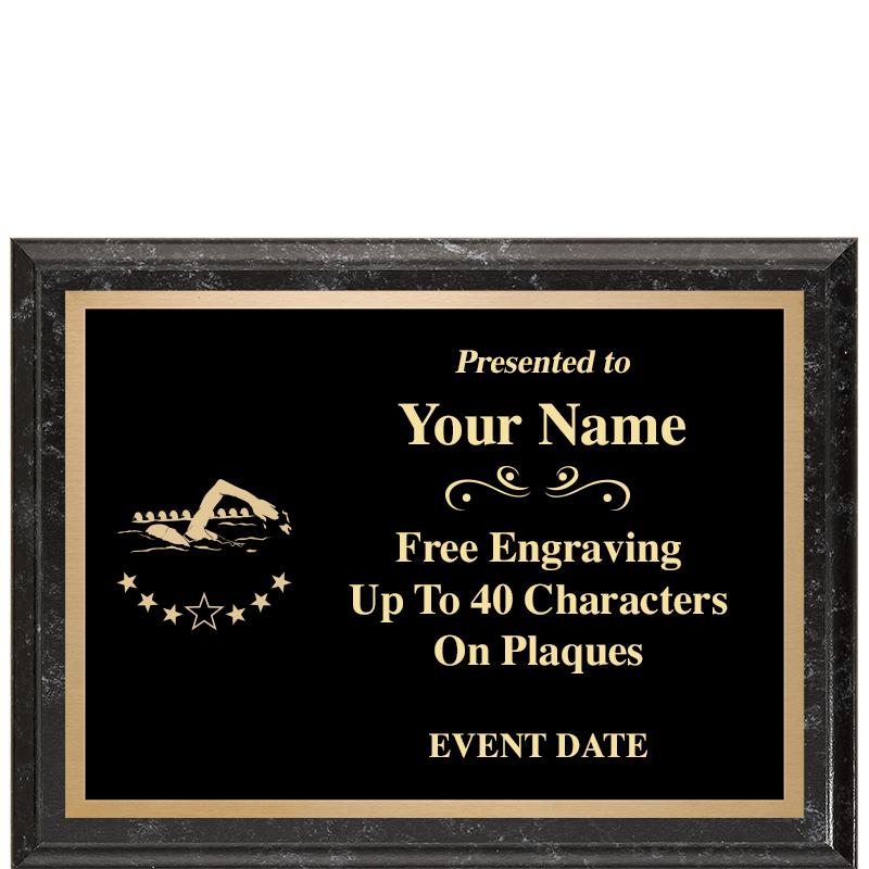 8x6 BLACK MARBLEIZED PLAQUE